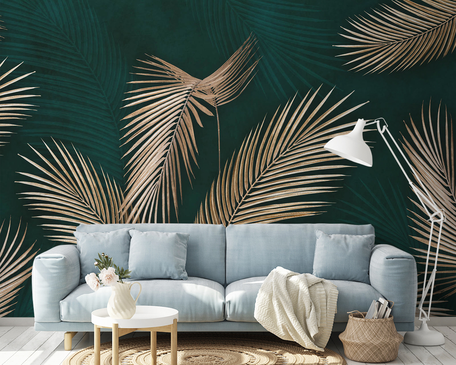 Palm leaves in elegant hues