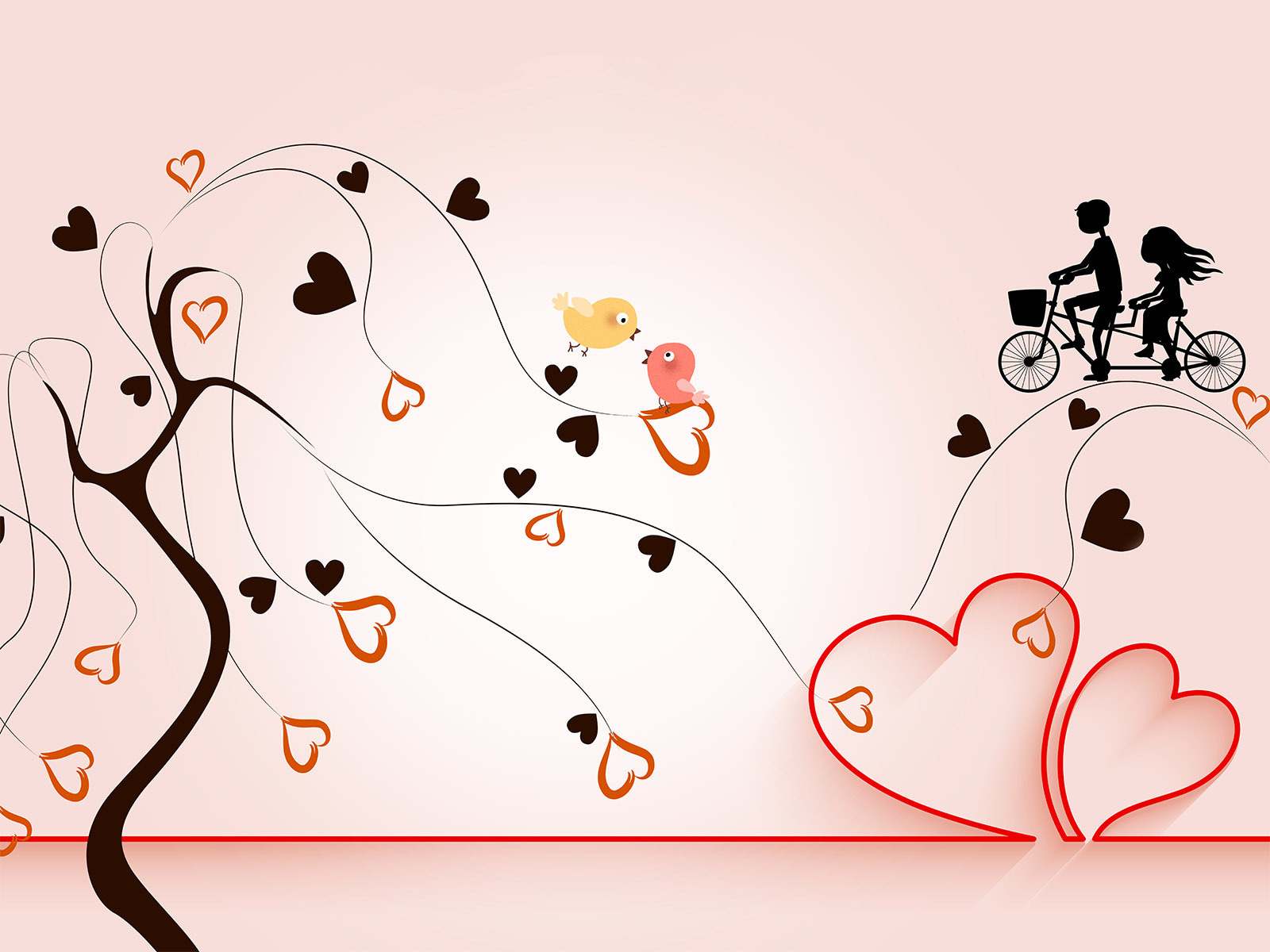 u93990p - Tree with hearts and birds on it - tegory