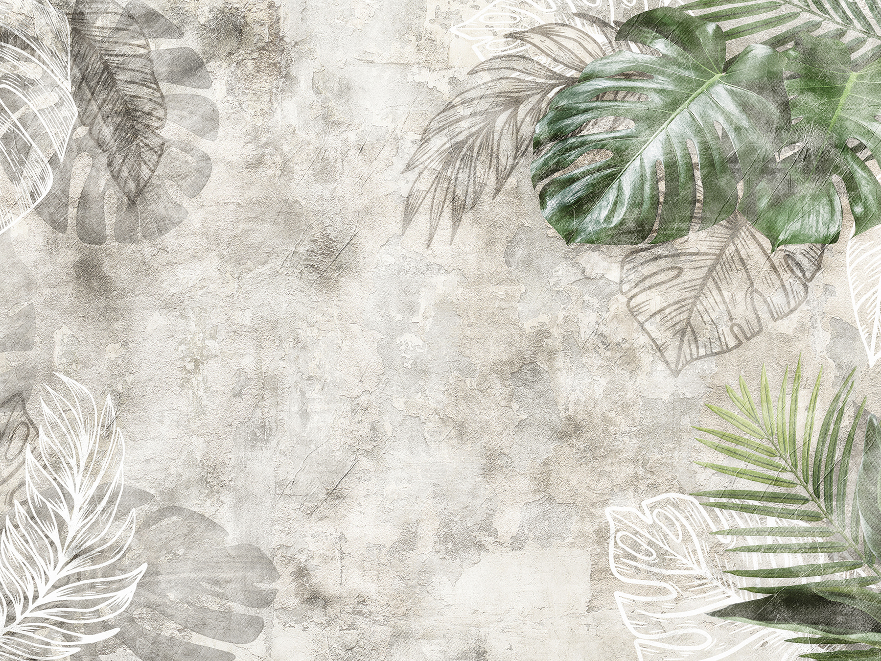 Elegant leaves on textured background Elegant leaves on textured background