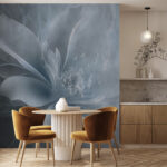 Wall murals A white flower with a flower on it