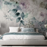 Wall mural Painting of flowers and leaves