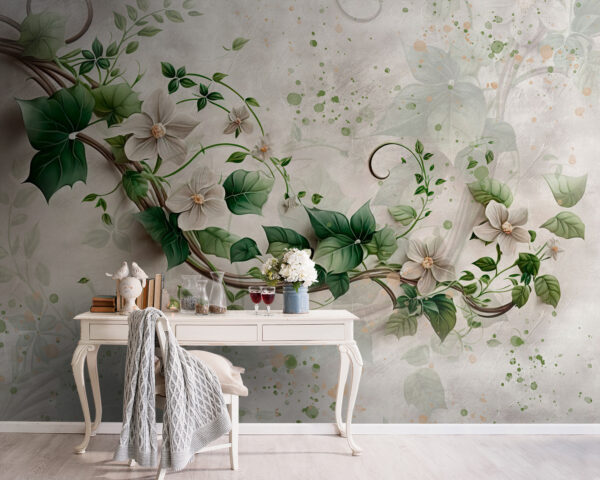 Painting of flowers and leaves Painting of flowers and leaves
