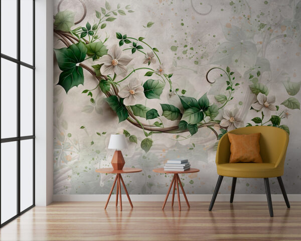Painting of flowers and leaves Painting of flowers and leaves
