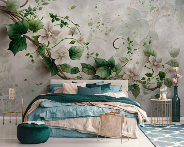 Painting of flowers and leaves Painting of flowers and leaves