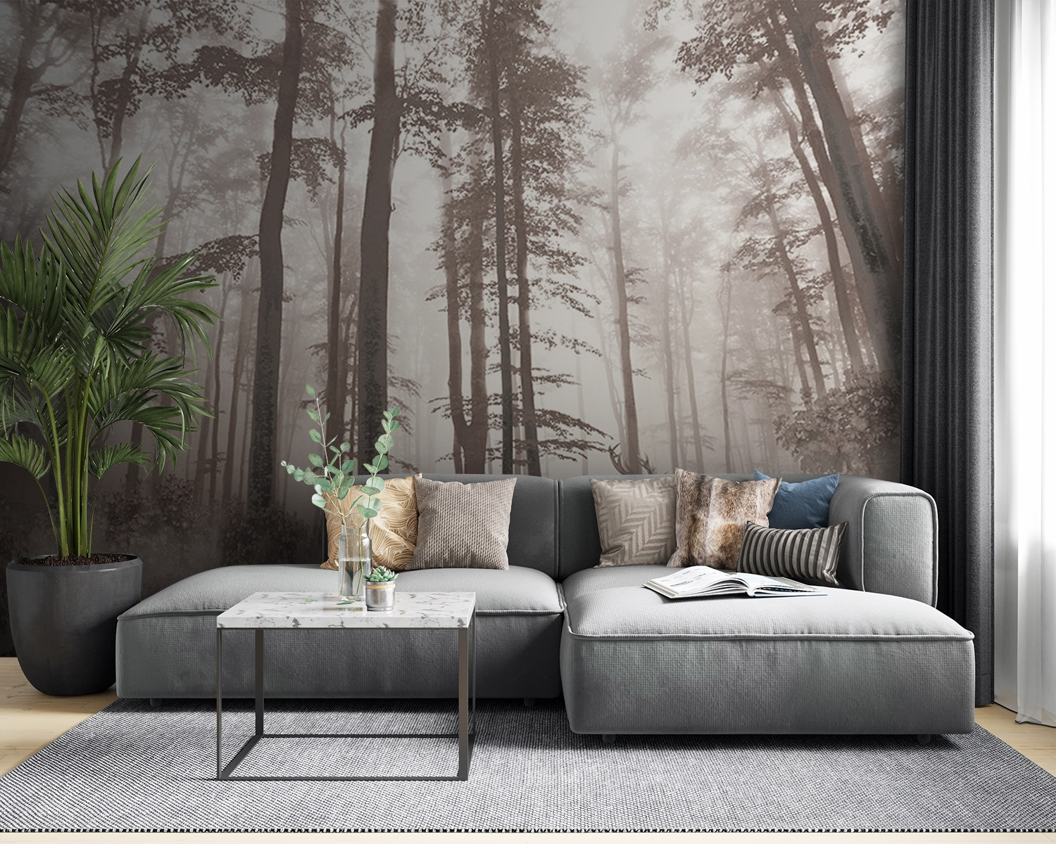 u93893pig53m - Group of deer in a forest - tegory