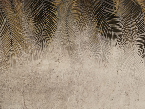 Palm leaves against a textured backdrop Palm leaves against a textured backdrop