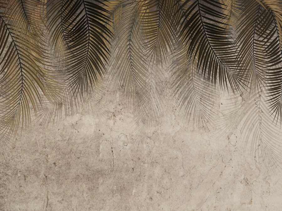 Palm leaves against a textured backdrop Palm leaves against a textured backdrop
