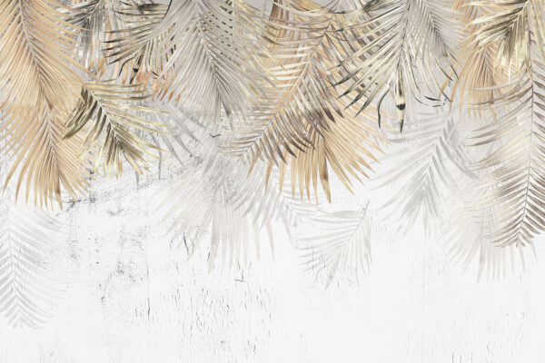 Elegant palm leaves on a textured background. Elegant palm leaves on a textured background.