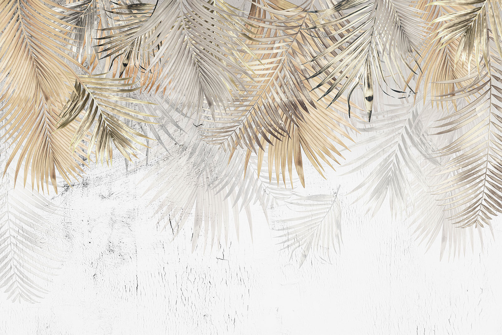 Elegant palm leaves on a textured background