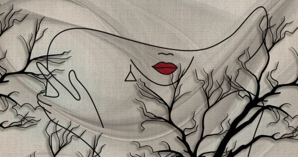 Drawing of a woman's face and a tree Drawing of a woman's face and a tree