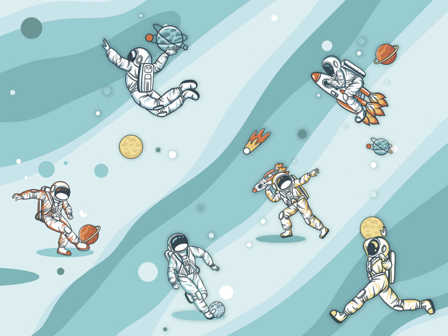 Group of astronauts in space Group of astronauts in space