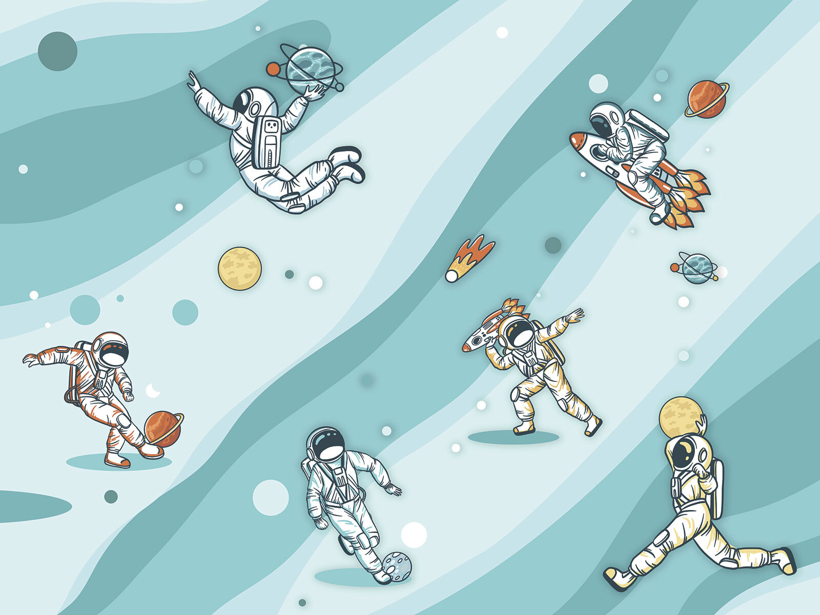 u93758p - Group of astronauts in space - tegory