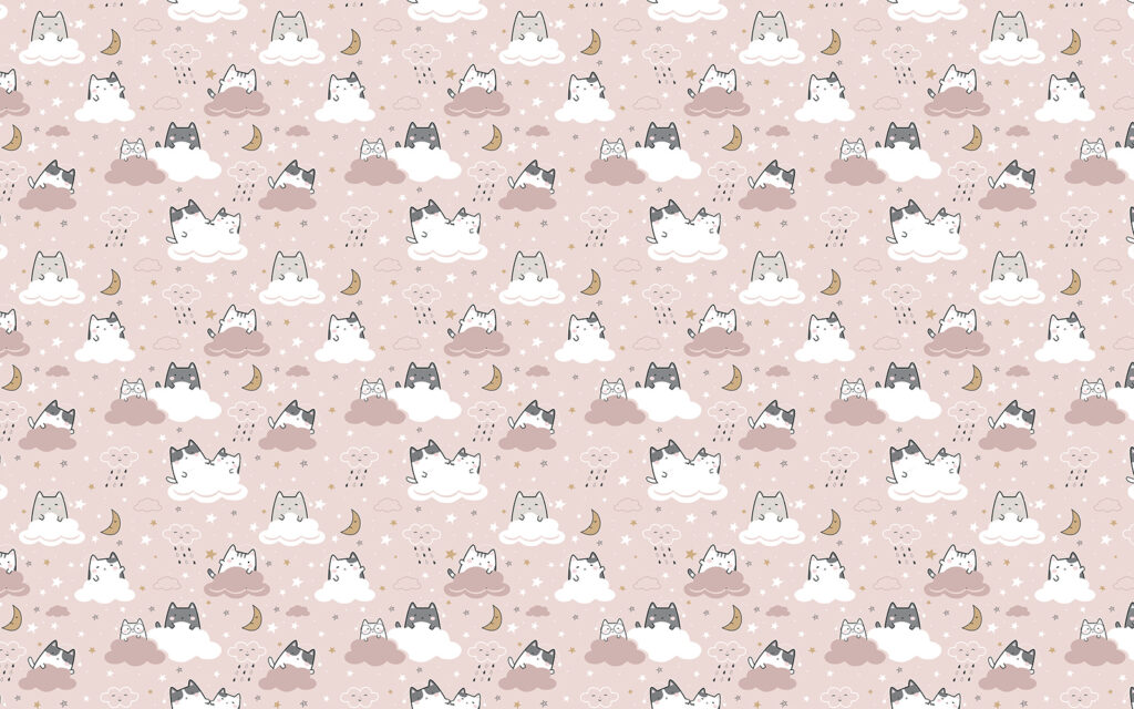 Pattern of cats on a pink background Pattern of cats on a pink background