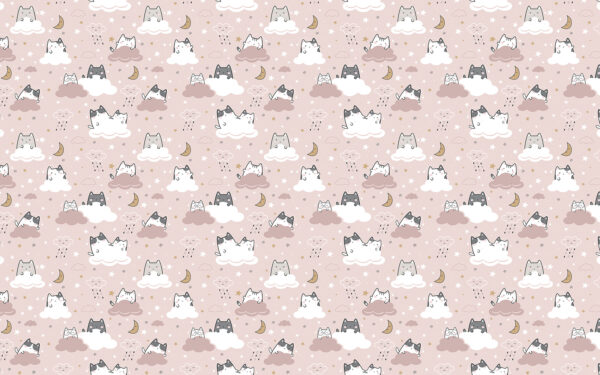 Pattern of cats on a pink background Pattern of cats on a pink background