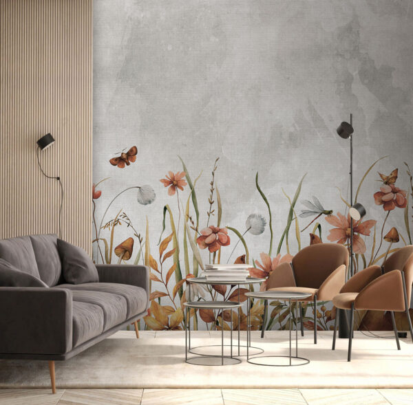 Painting of flowers and grass Painting of flowers and grass