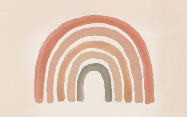 Rainbow painted in pink and gray Rainbow painted in pink and gray