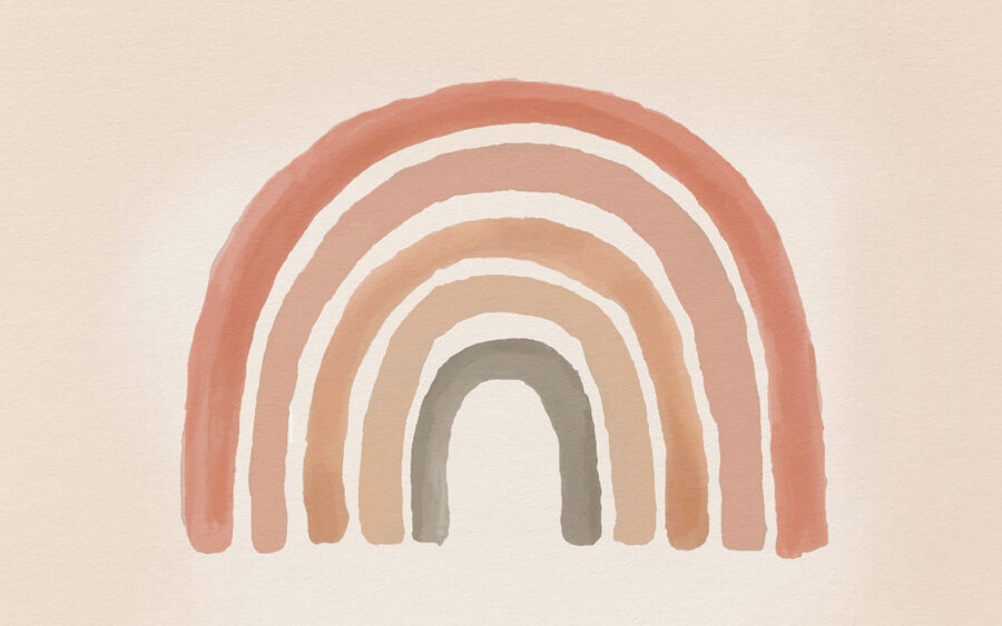 Rainbow painted in pink and gray Rainbow painted in pink and gray