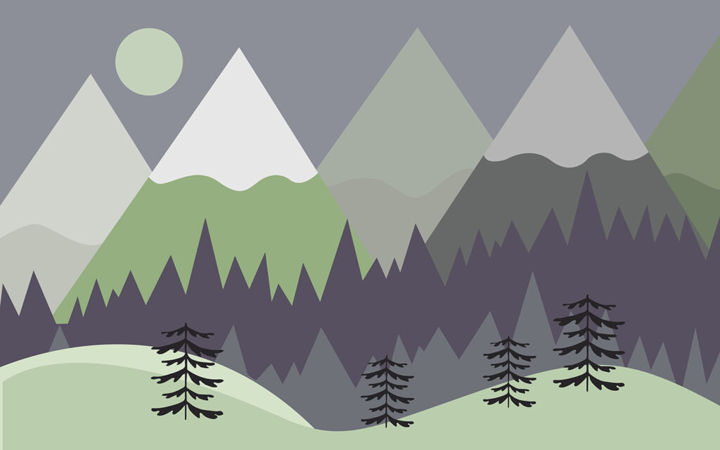 A mountain landscape with trees and mountains A mountain landscape with trees and mountains