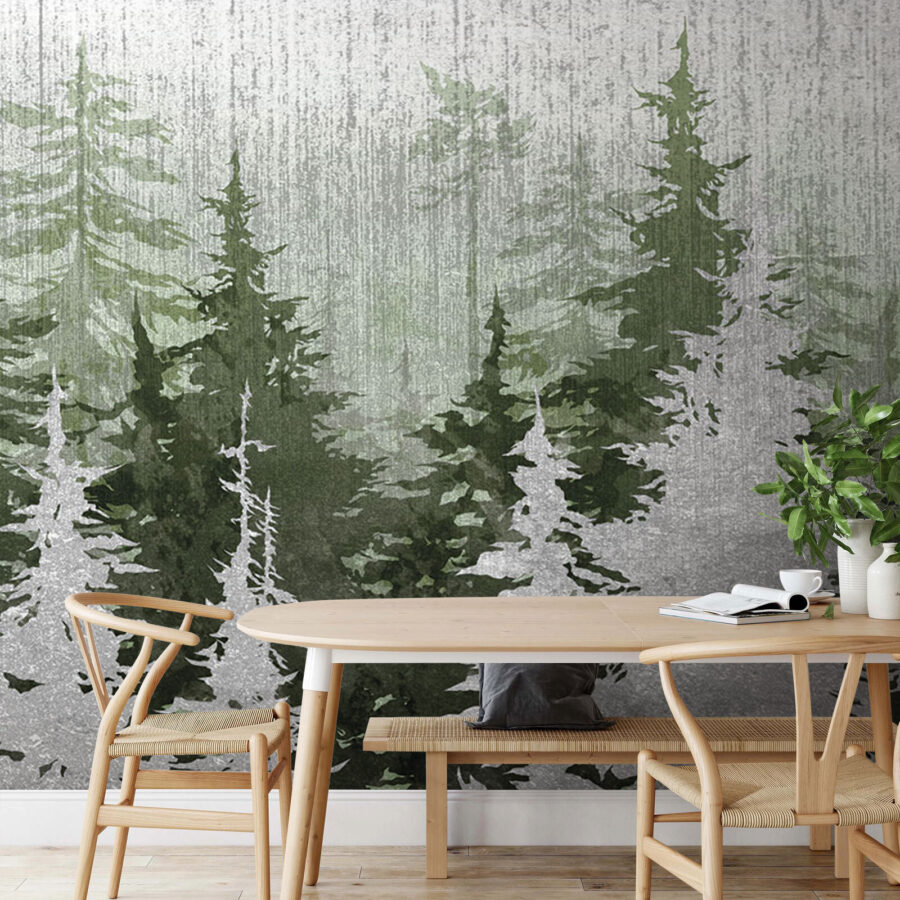 Wall murals Group of trees in a forest