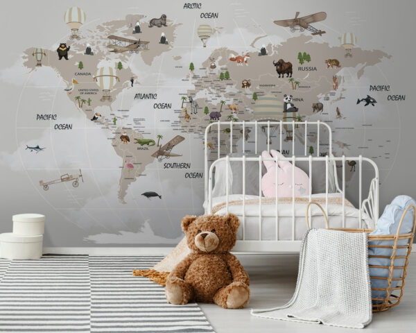 Map of the world with animals u93386pir163 600x480 - Map of the world with animals - tegory
