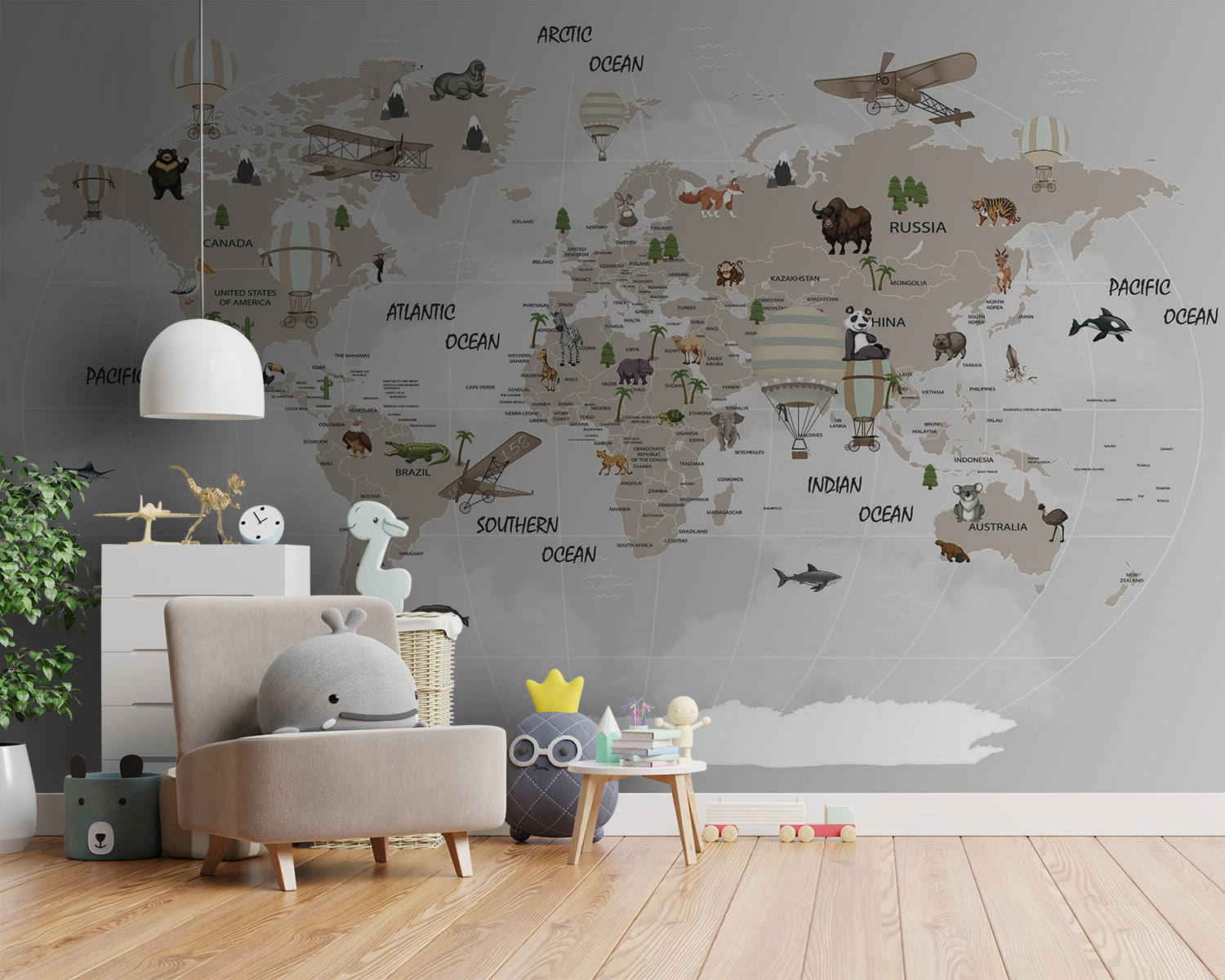 Map of the world with animals u93386pir146m - Map of the world with animals - tegory
