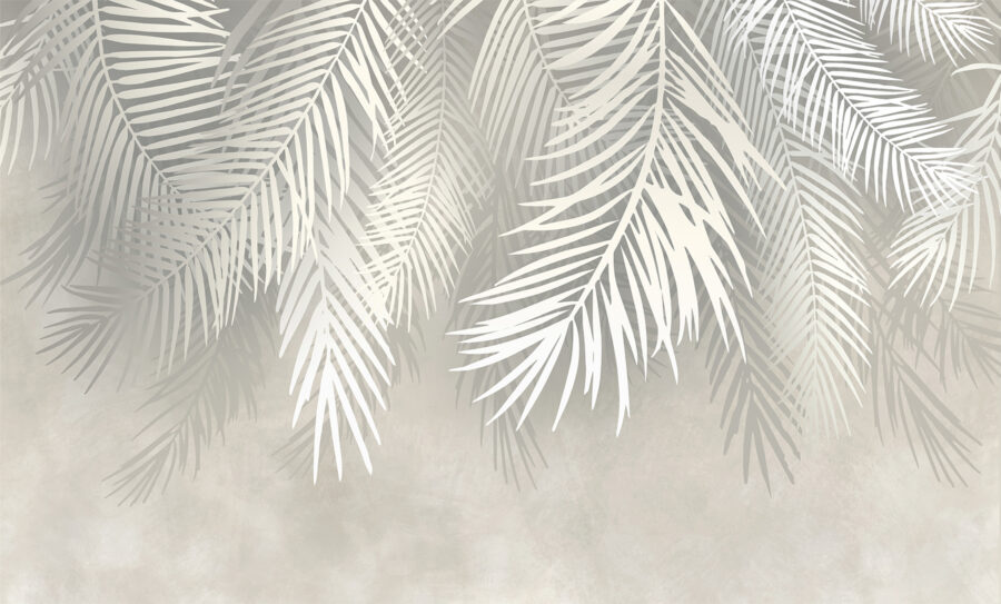 White leaves on a gray background