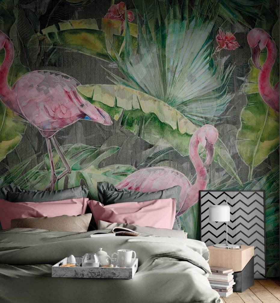 u86689pib1m - Pink flamingo and green leaves - tegory