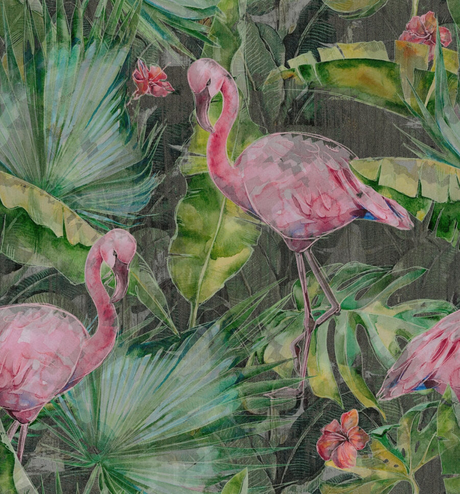 Pink flamingo and green leaves u86689p 900x965 - Pink flamingo and green leaves - tegory