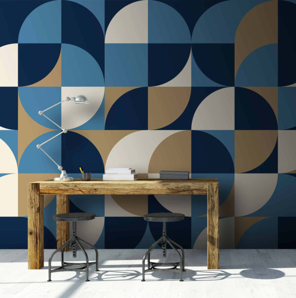 Blue and white geometric pattern Blue and white geometric pattern