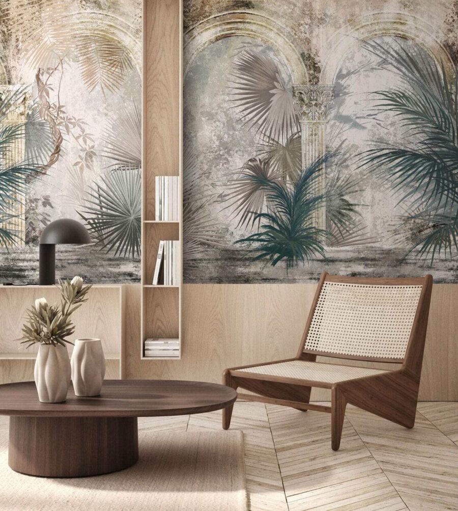 Wall murals Painting of palm trees and columns