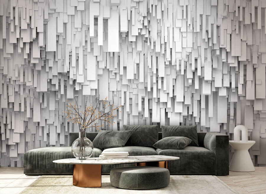 White rectangular shapes on a wall White rectangular shapes on a wall