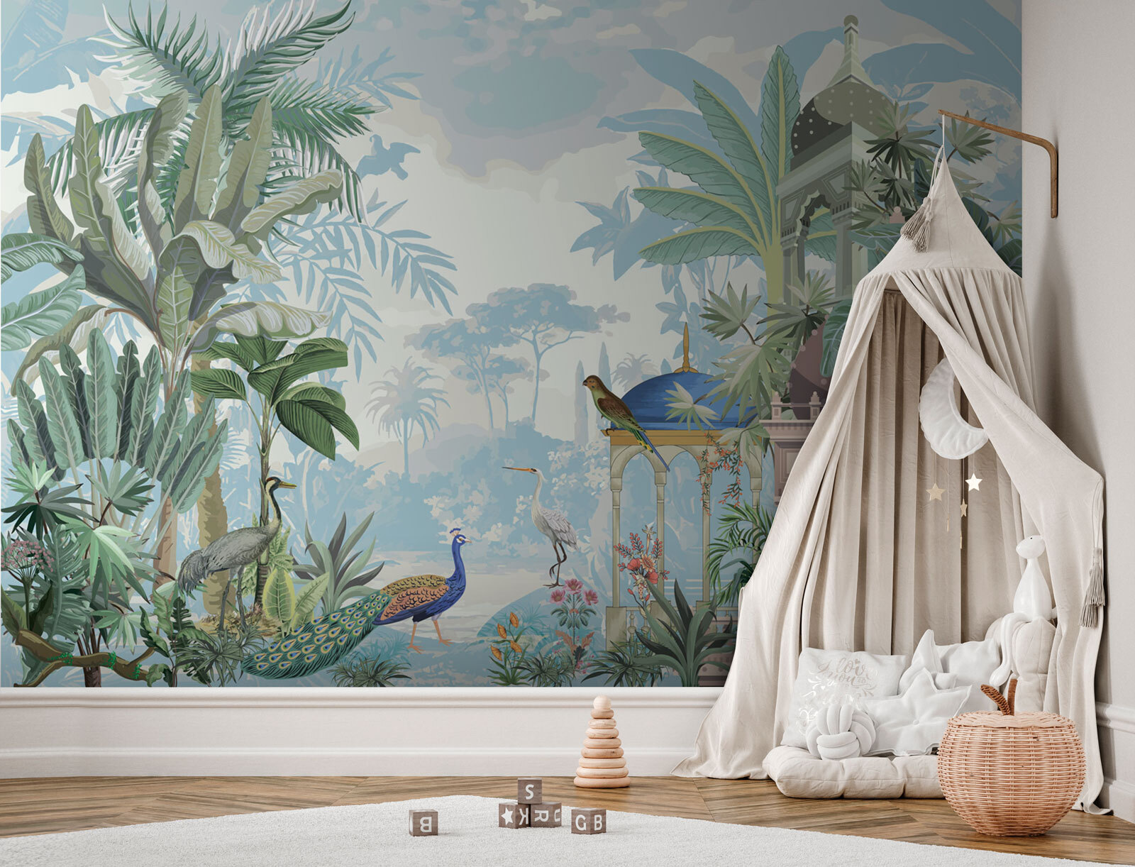u78645pir1m - Mural of birds and plants - tegory