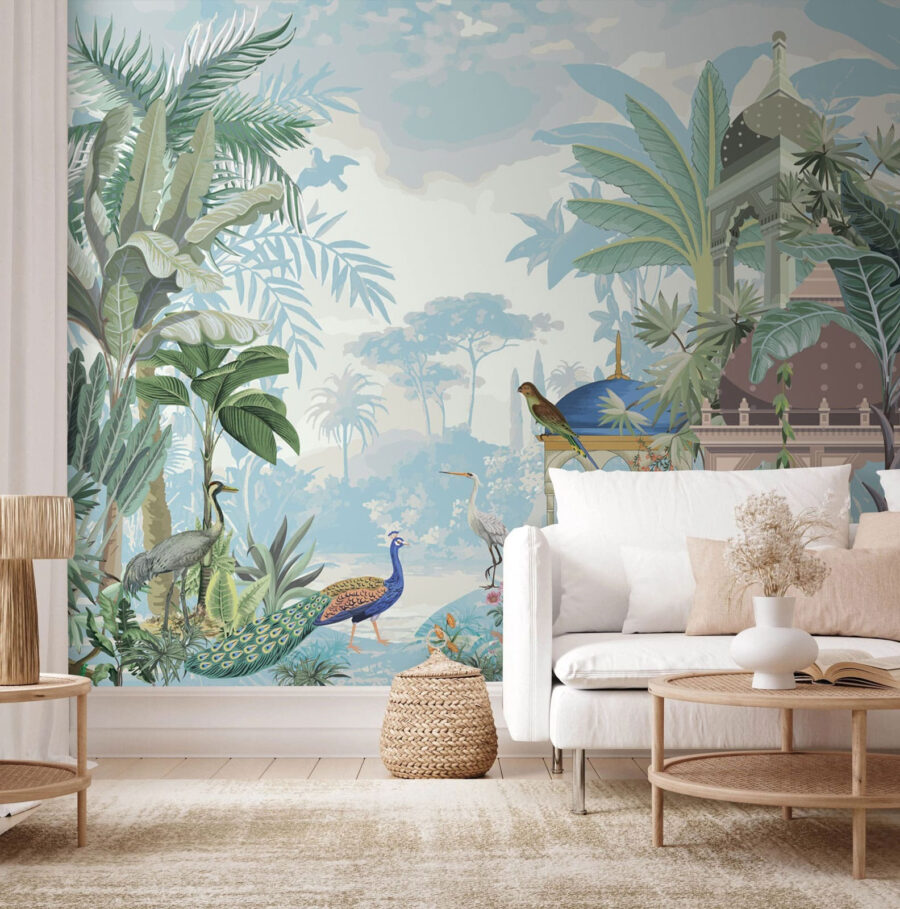 Mural of birds and plants u78645pig2 900x909 - Mural of birds and plants - tegory