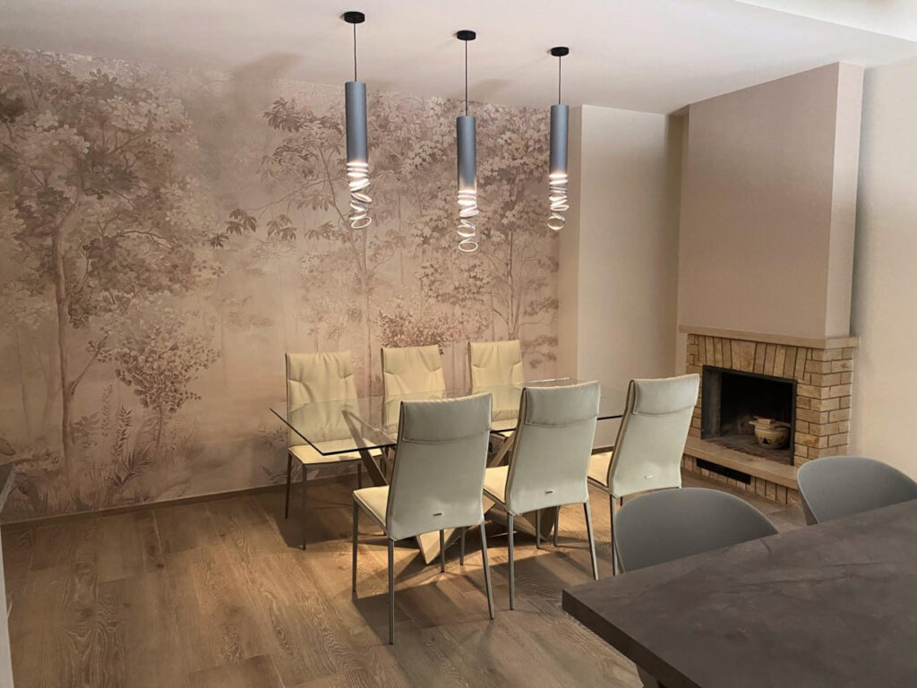 Wallpaper with trees and plants