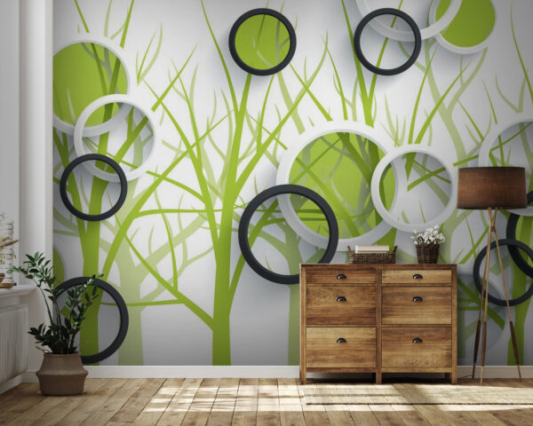 Wallpaper with circles and trees Wallpaper with circles and trees