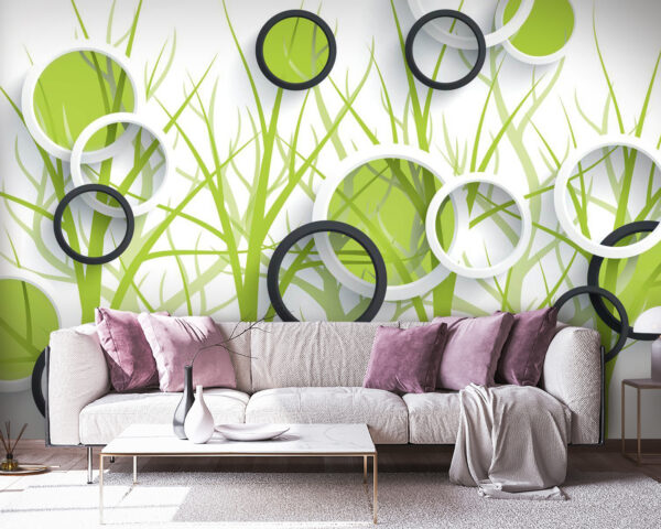 Wallpaper with circles and trees Wallpaper with circles and trees