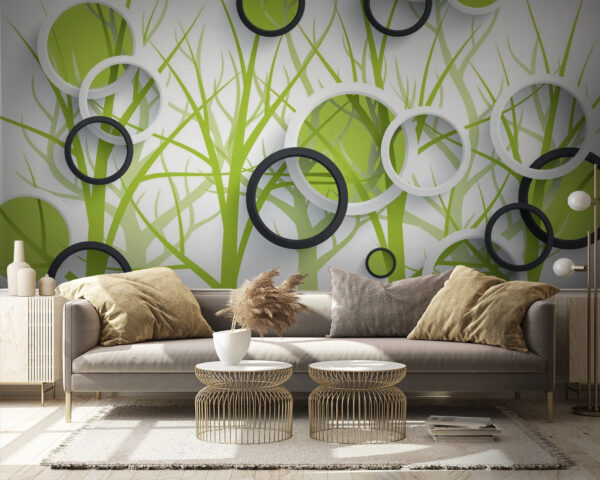 Wallpaper with circles and trees Wallpaper with circles and trees