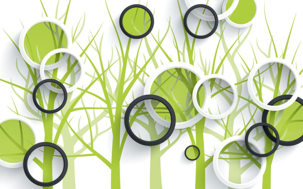 Wallpaper with circles and trees Wallpaper with circles and trees