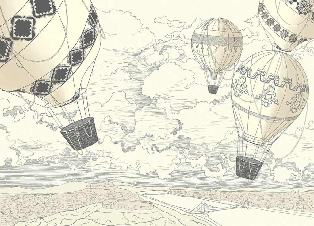 Group of hot air balloons in the sky Group of hot air balloons in the sky
