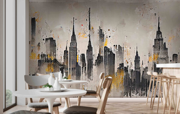 Painting of a city Painting of a city