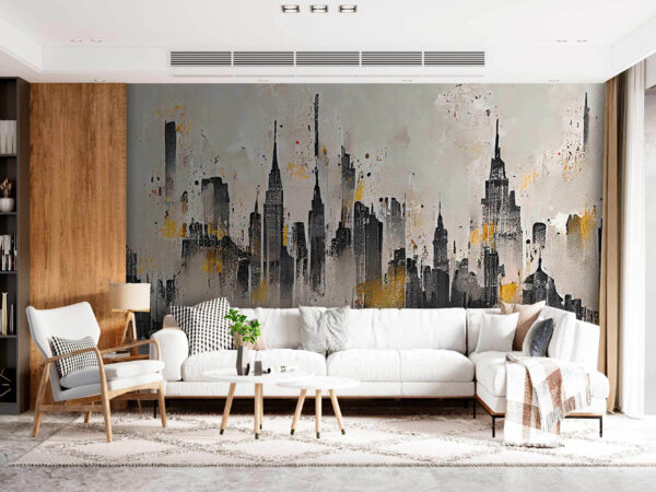 Painting of a city Painting of a city