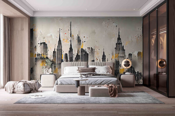 Painting of a city Painting of a city