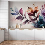 Wall murals Vibrant foliage in soft pastel hues