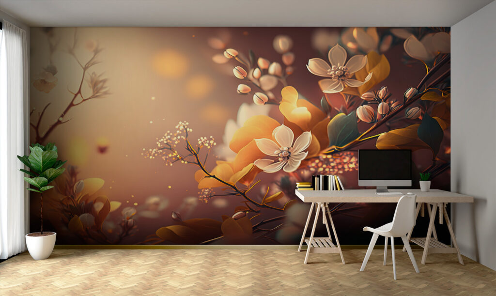 Delicate blooms in soft sunlight