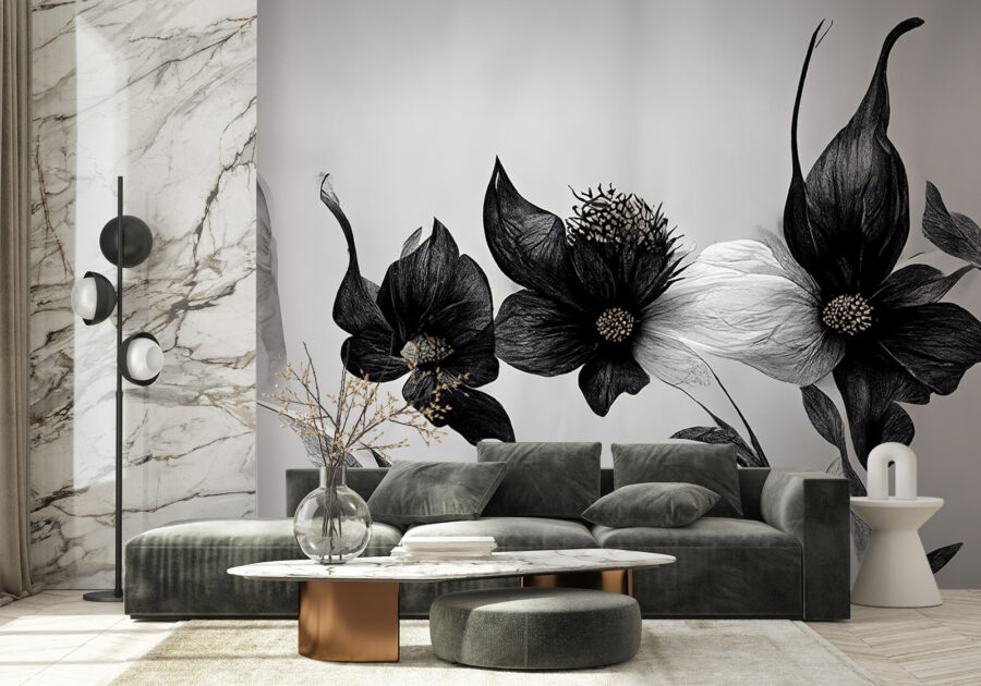 Wall murals Black and white flower - Image 2