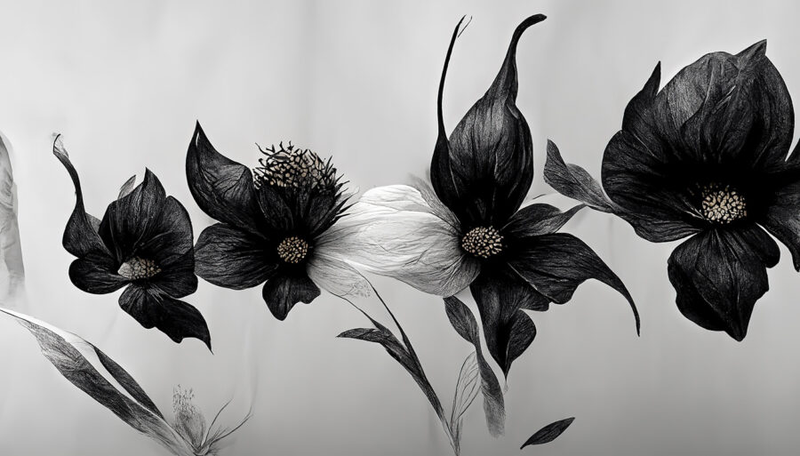 Wall murals Black and white flower - Image 4