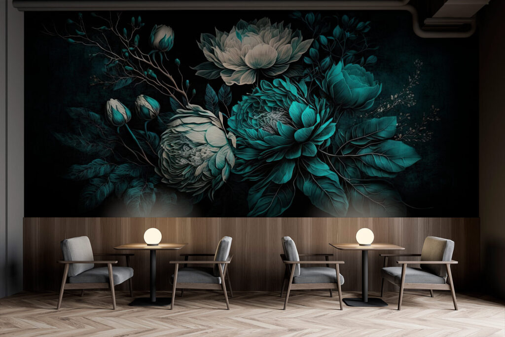 Emerald blooms on a dark background