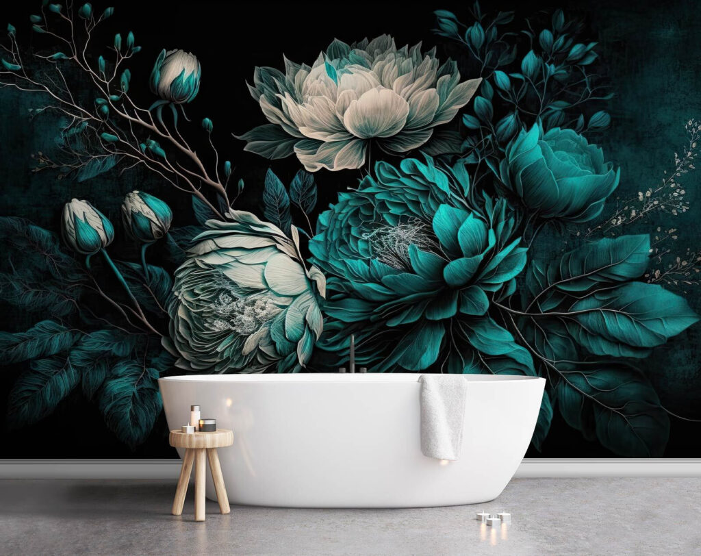 Emerald blooms on a dark background