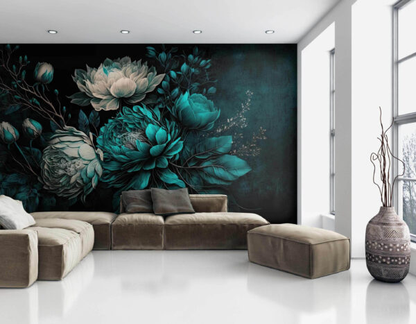 Emerald blooms on a dark background