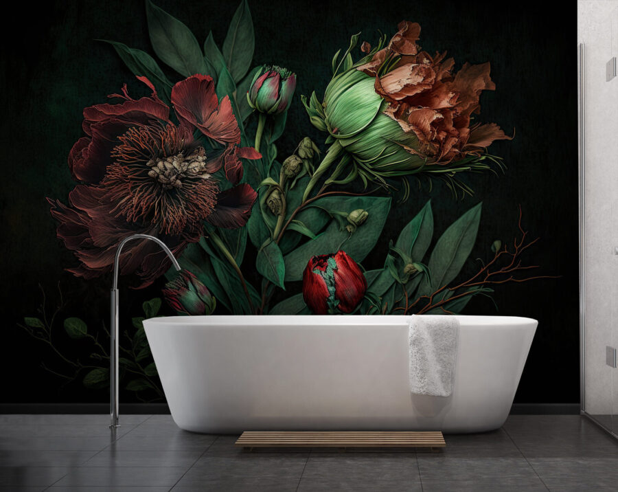 Elegant flowers with rich textures.